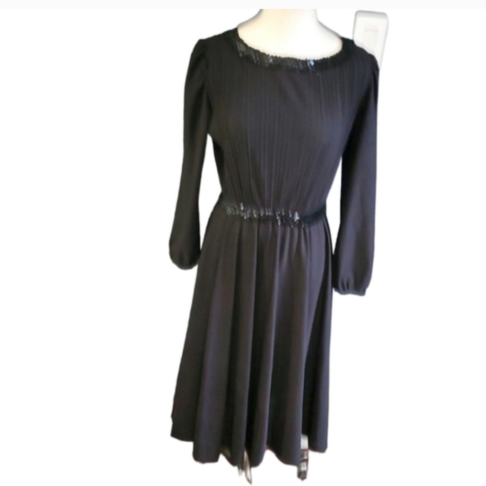 Vtg S.L.Petites vintage  black dress size 12 - Picture 14 of 14